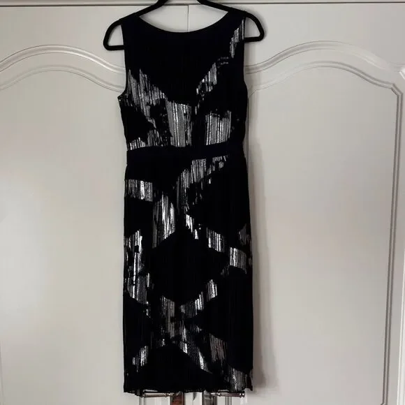 BCBGMaxAzria Black and Silver Midi Dress - Picture 4 of 4